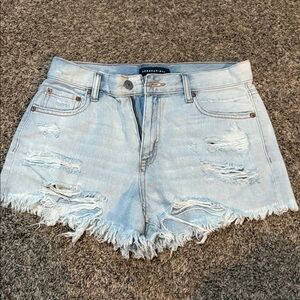 Aeropostale Light Blue Ripped Denim Shorts. Size 6